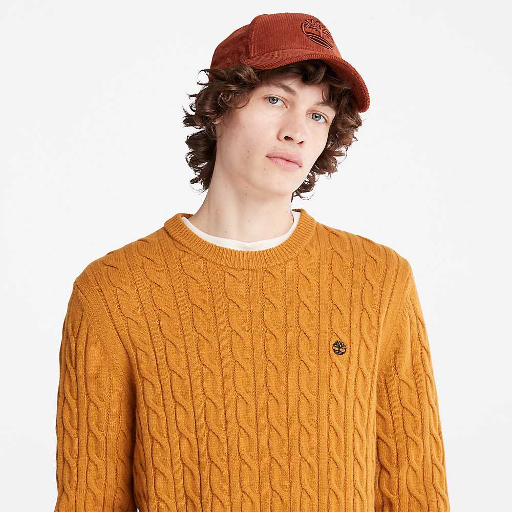 Yellow Men's Timberland Phillips Brook Sweaters | Israel-9815246