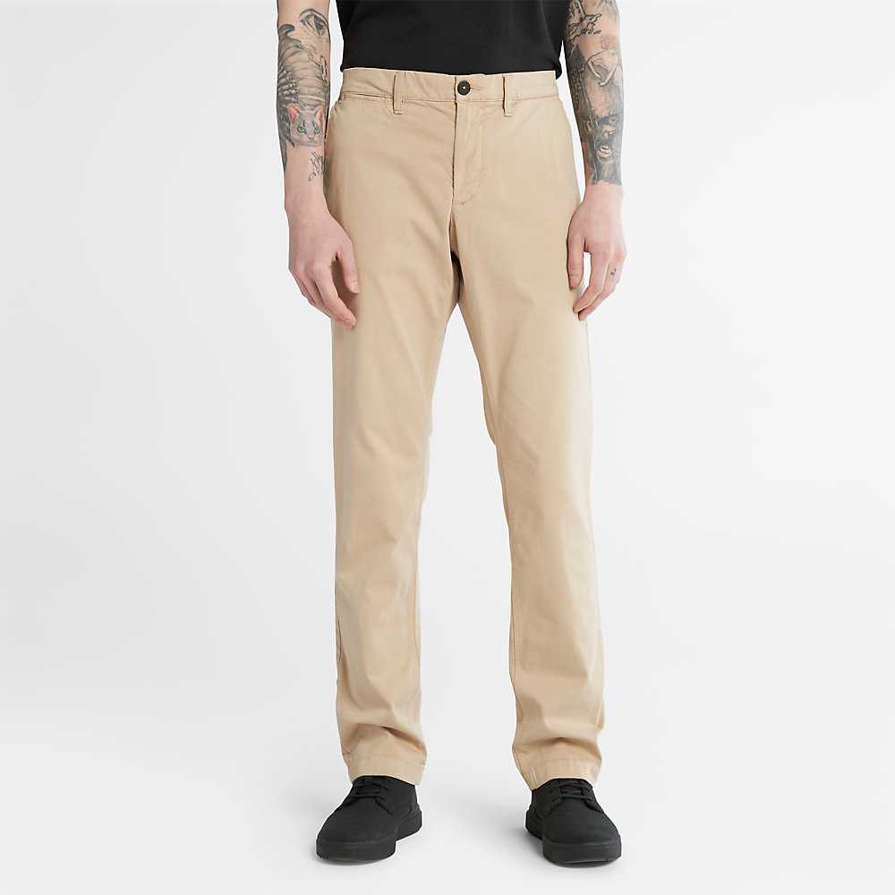 Beige Men's Timberland Anti-odour Ultra-stretchs Pants | Israel-3876490