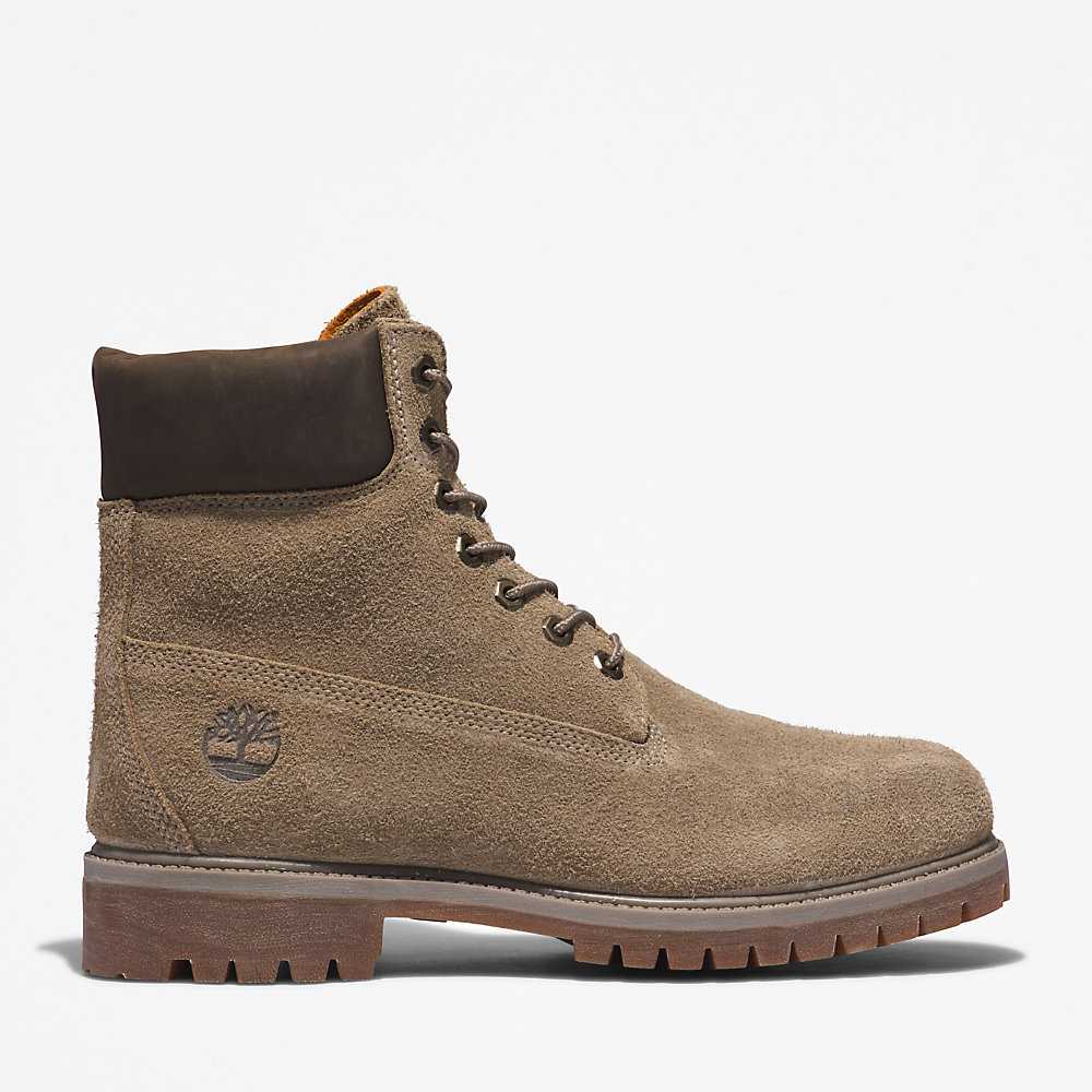 Beige Men's Timberland Premium® 6 Inch Waterproof Boots | Israel-8096241