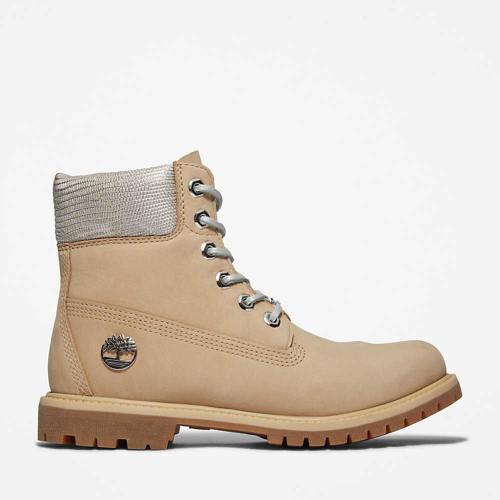 Beige Women's Timberland Premium® 6 Inch Waterproof Boots | Israel-4603157