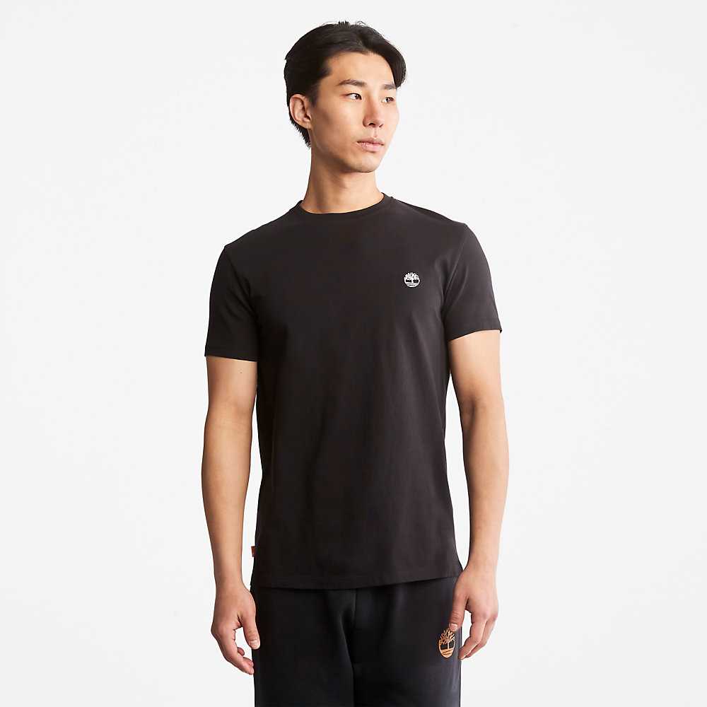 Black Men's Timberland Dunstan River T Shirts | Israel-7058932