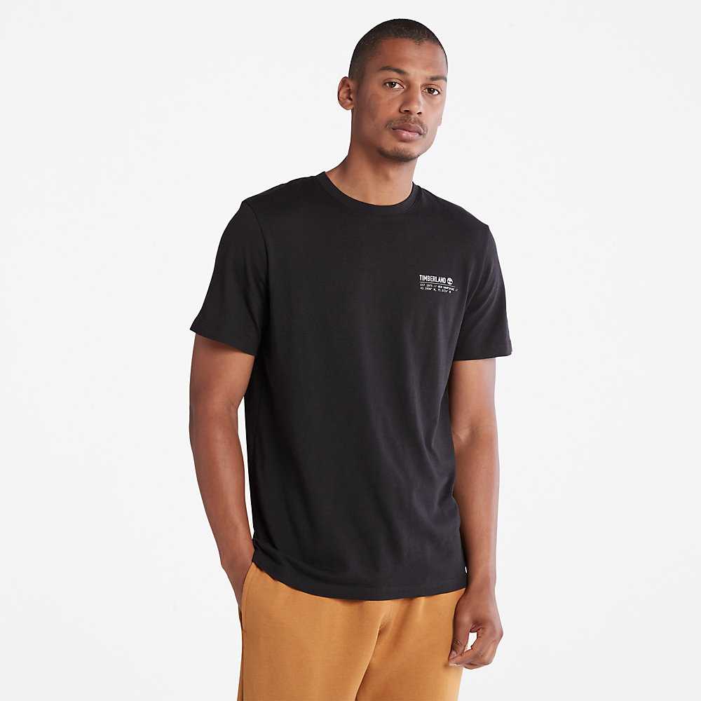 Black Men's Timberland Luxe Comfort Essentials Tencel™ x Refibra™ T Shirts | Israel-5479182