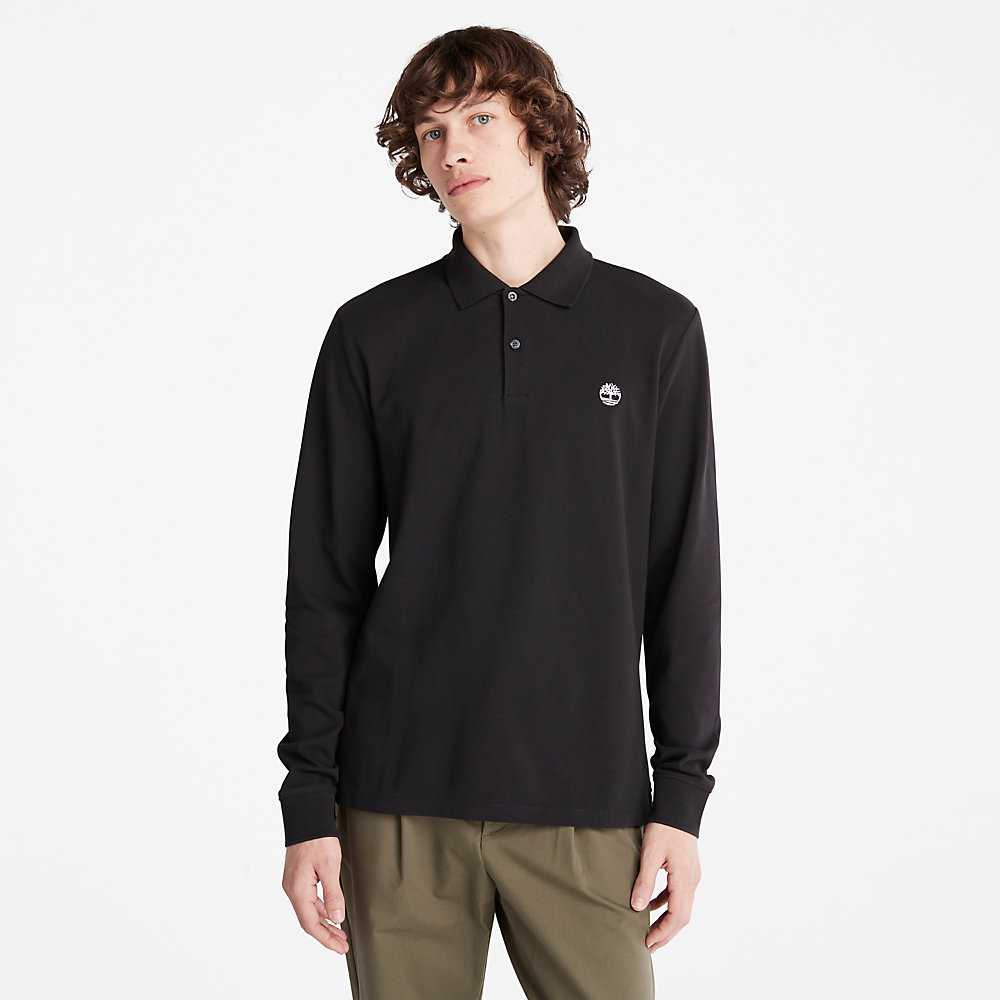 Black Men's Timberland Millers River Polo Shirts | Israel-2105673