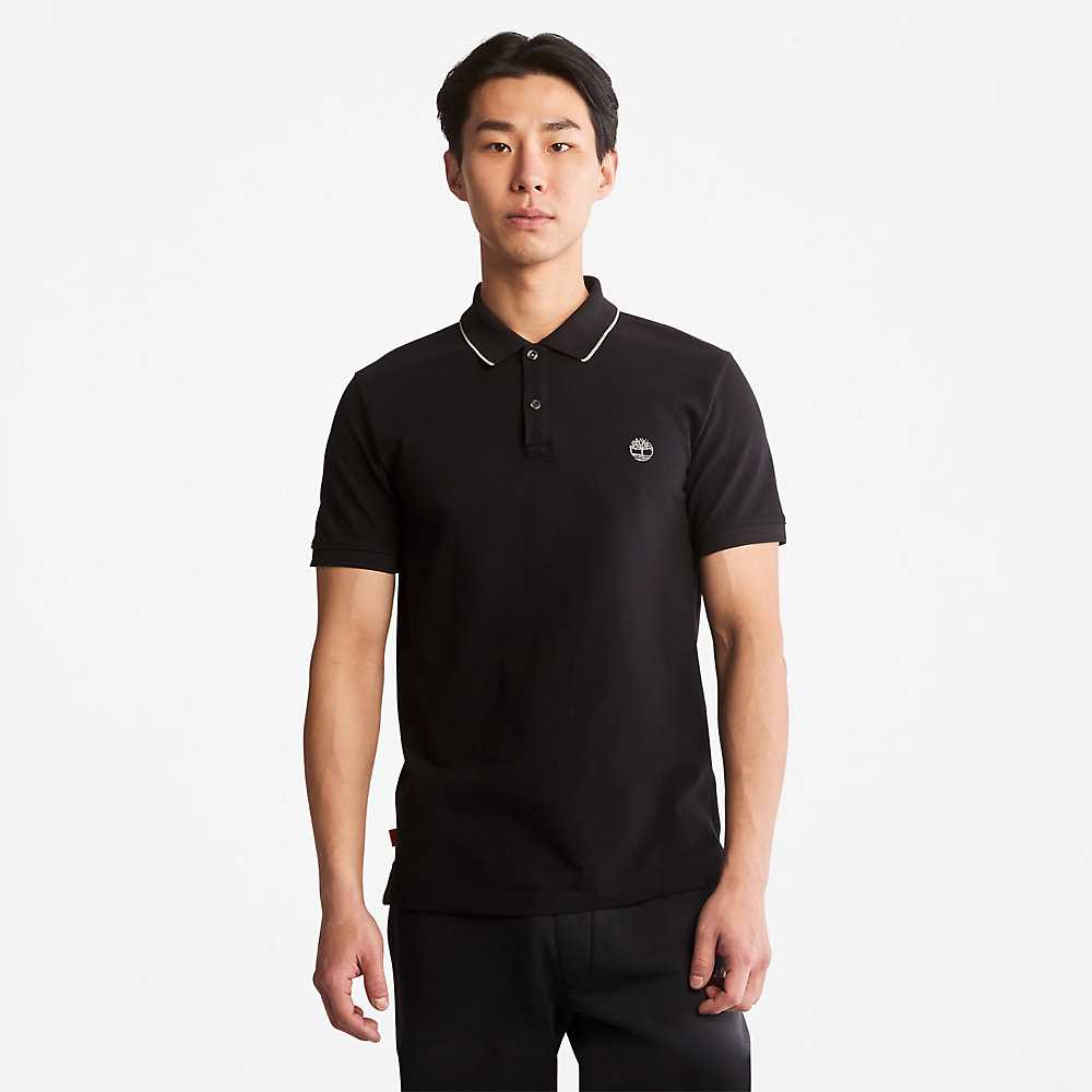 Black Men's Timberland Millers River Polo Shirts | Israel-6104378