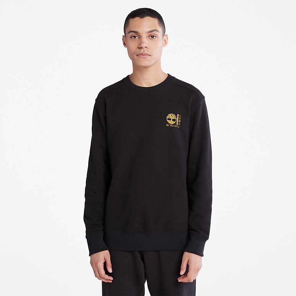 Black Men's Timberland Photographic Sweatshirt | Israel-1962870