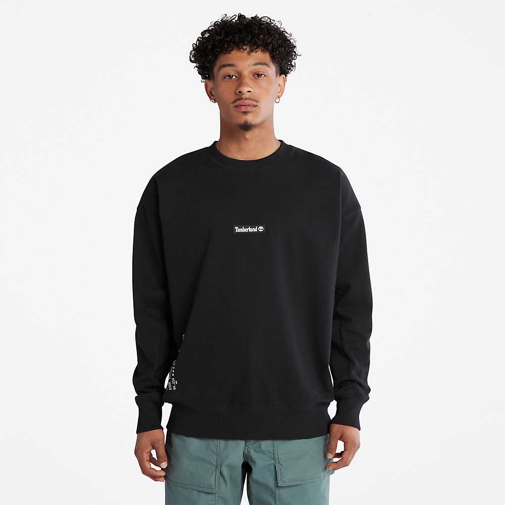 Black Men's Timberland Reinforced Sweatshirt | Israel-9862543