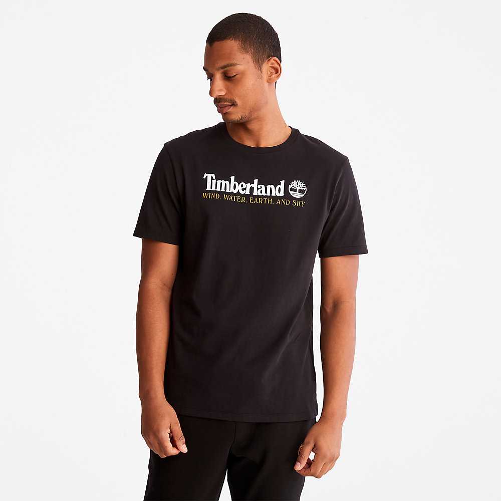 Black Men's Timberland Wind Water Earth And Sky T Shirts | Israel-5283961