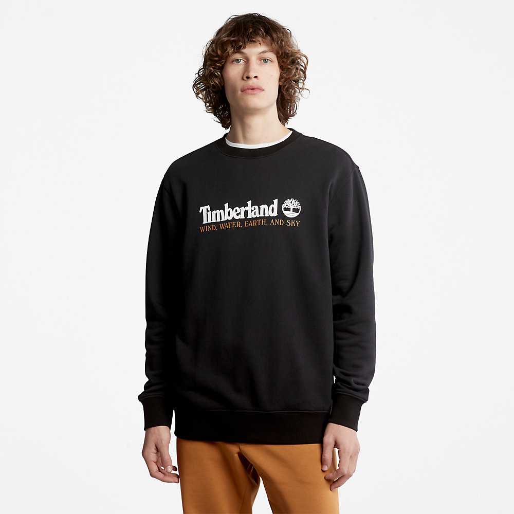 Black Men's Timberland Wind Water Earth And Sky Sweatshirt | Israel-6217908