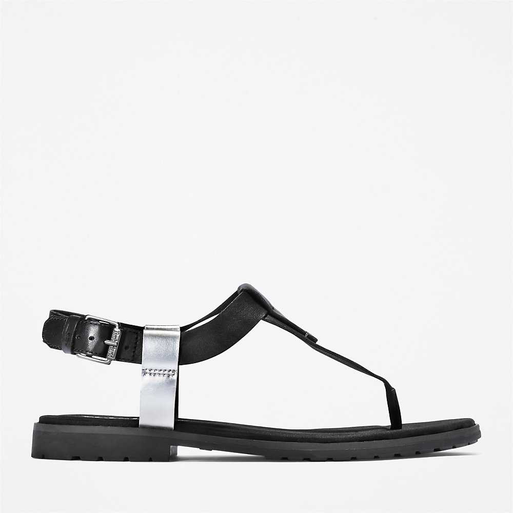 Black Women's Timberland Chicago Riverside Thong Sandals | Israel-5946820