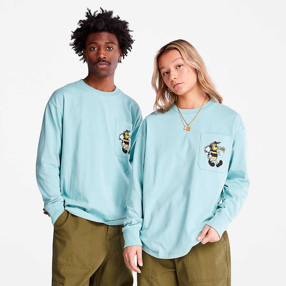 Blue Men's Timberland Bee Line x Timberland® T Shirts | Israel-1345872