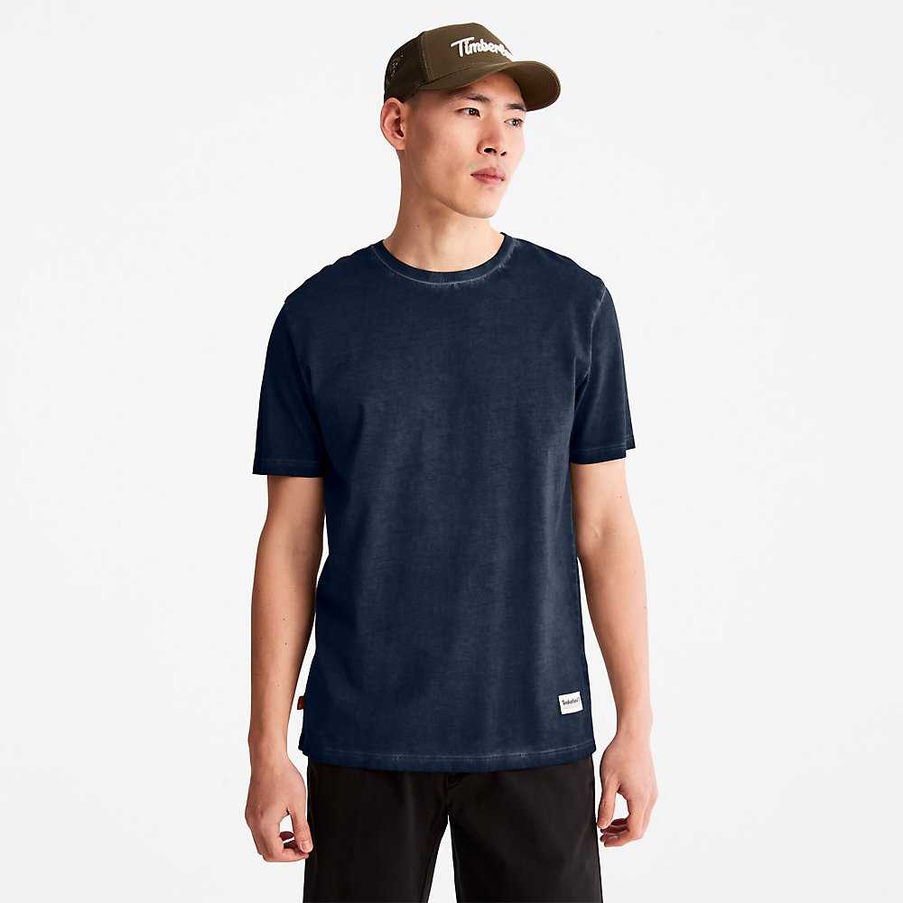 Blue Men's Timberland Lamprey River T Shirts | Israel-9802651