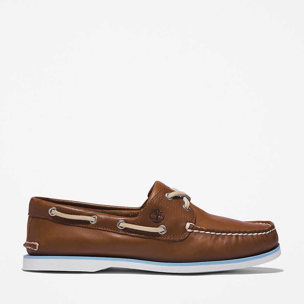 Brown Men's Timberland 2-Eye Classic Boat Shoes | Israel-1482579