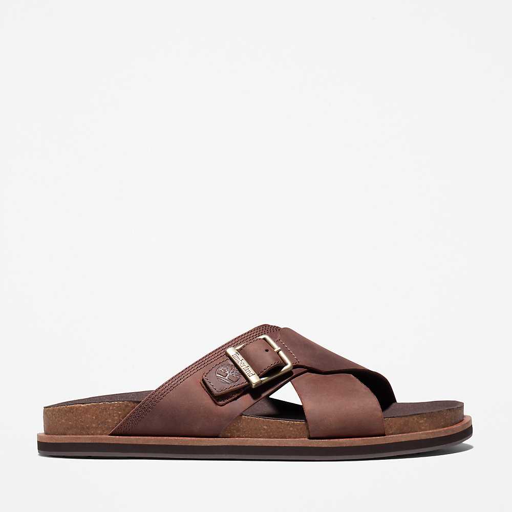 Brown Men's Timberland Amalfi Vibes Slides | Israel-2687341