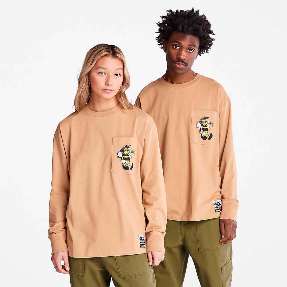 Brown Men's Timberland Bee Line x Timberland® T Shirts | Israel-3149682