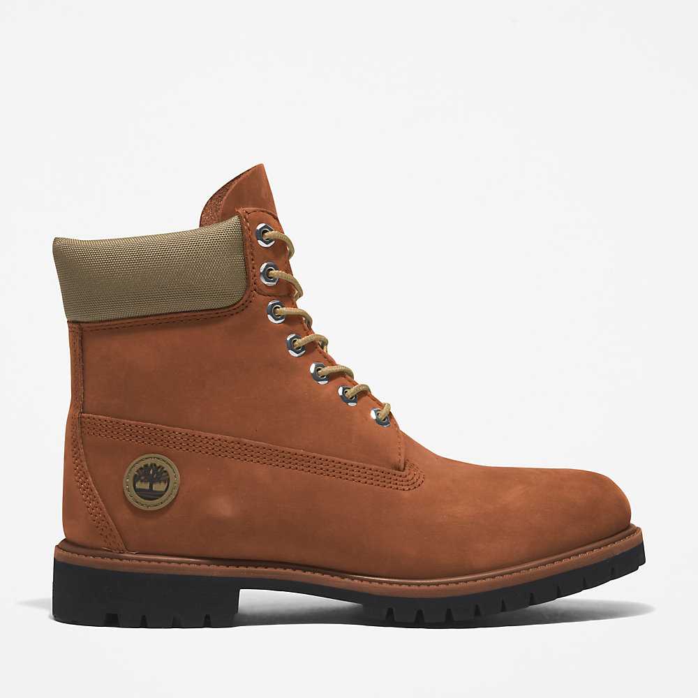 Brown Men's Timberland Premium® 6 Inch Waterproof Boots | Israel-1436087