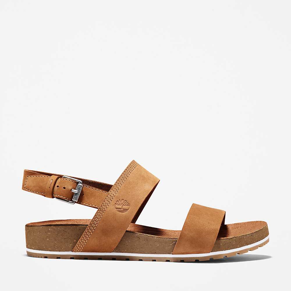 Brown Women's Timberland Malibu Waves Sandals | Israel-3269081