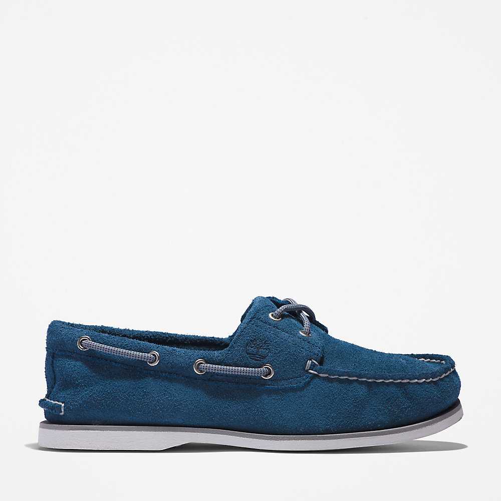 Dark Blue Men's Timberland 2-Eye Classic Boat Shoes | Israel-6341975