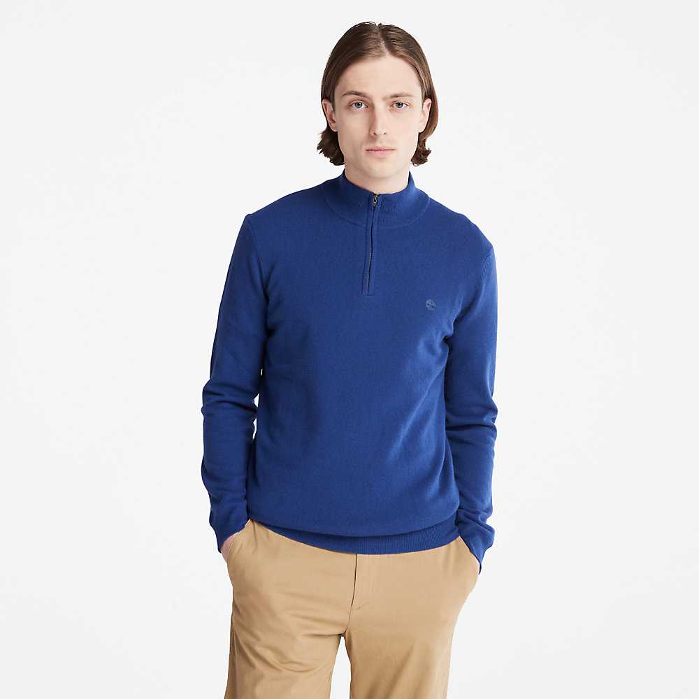 Dark Blue Men's Timberland Cohas Sweatshirt | Israel-1793506