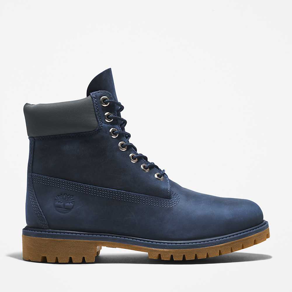 Dark Blue Men's Timberland Premium® 6 Inch Waterproof Boots | Israel-6980275