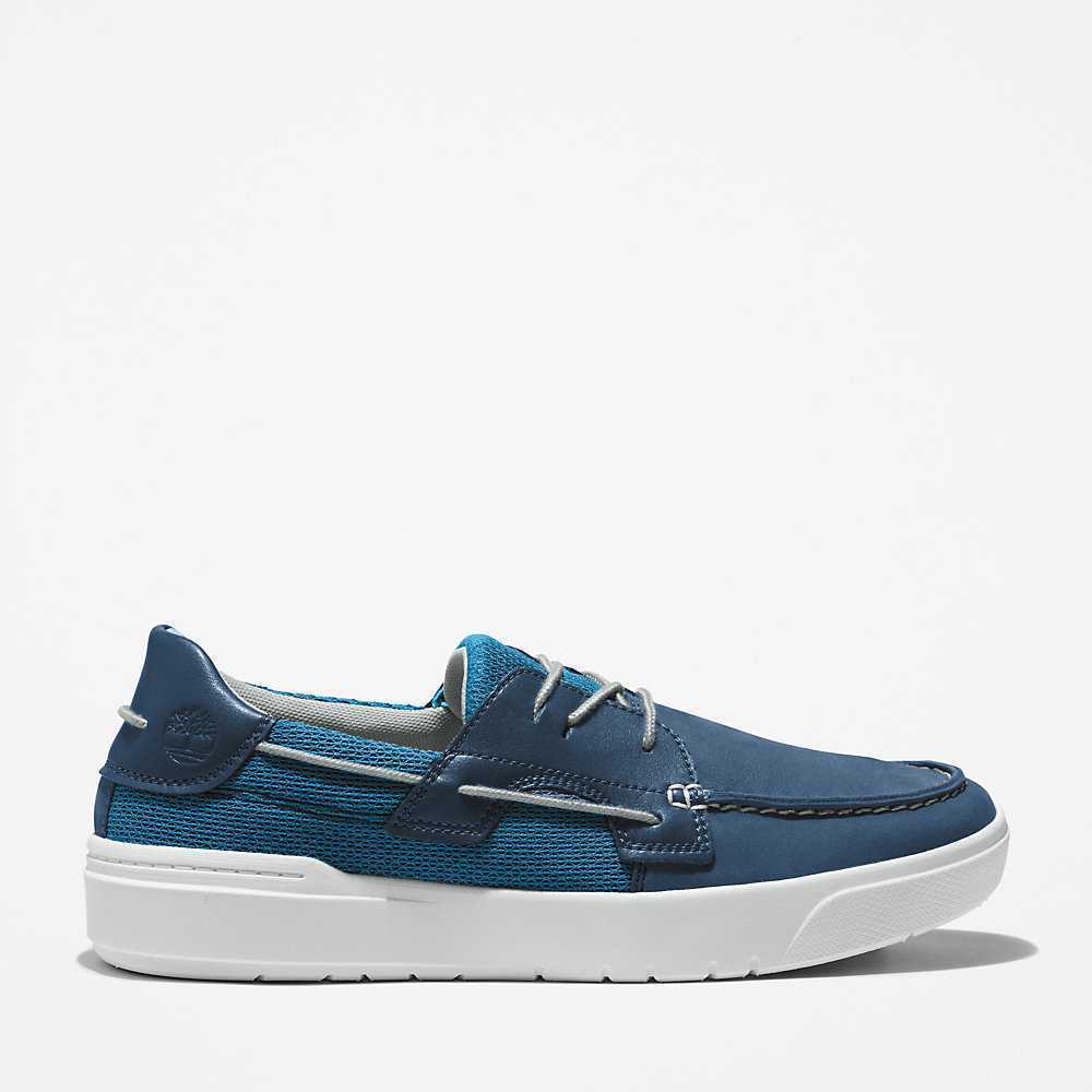 Dark Blue Men's Timberland Seneca Bay Boat Shoes | Israel-8274053