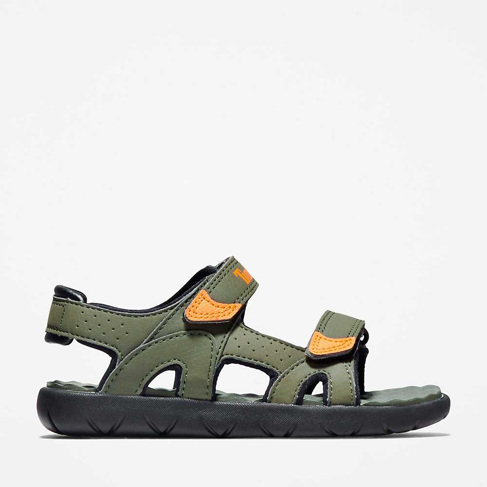 Dark Green Kids' Timberland Perkins Row Sandals | Israel-4219659