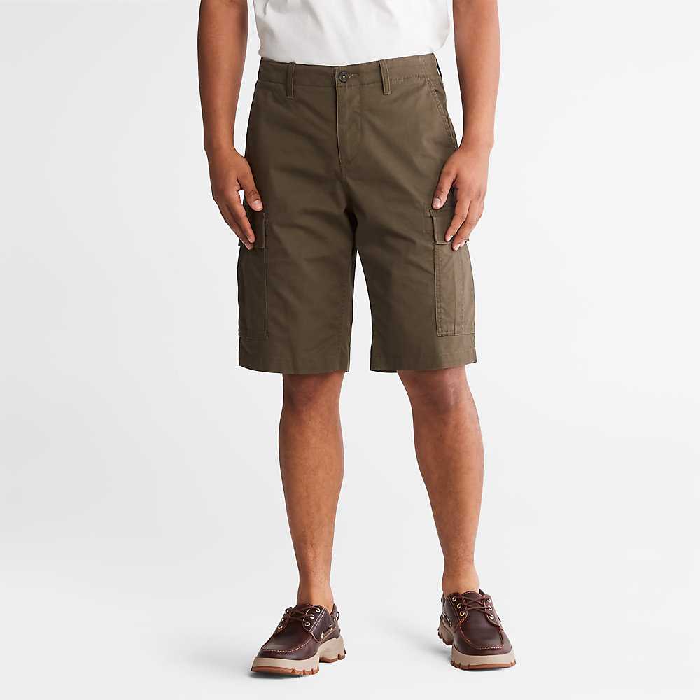 Dark Green Men's Timberland Cargo Cargo Shorts | Israel-5961370