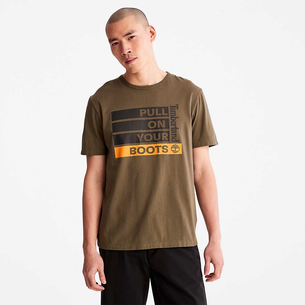 Dark Green Men's Timberland Earthkeepers T Shirts | Israel-4568327