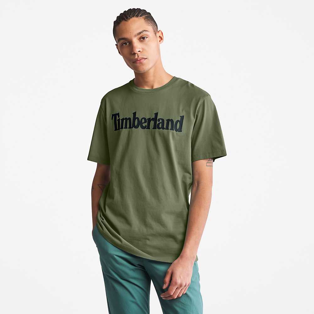 Dark Green Men's Timberland Kennebec River T Shirts | Israel-4586703