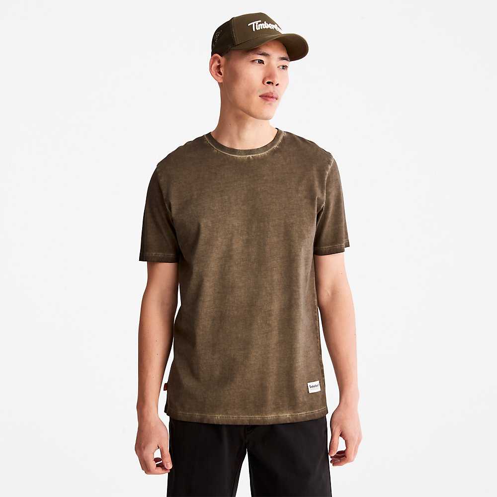 Dark Green Men's Timberland Lamprey River T Shirts | Israel-1694302