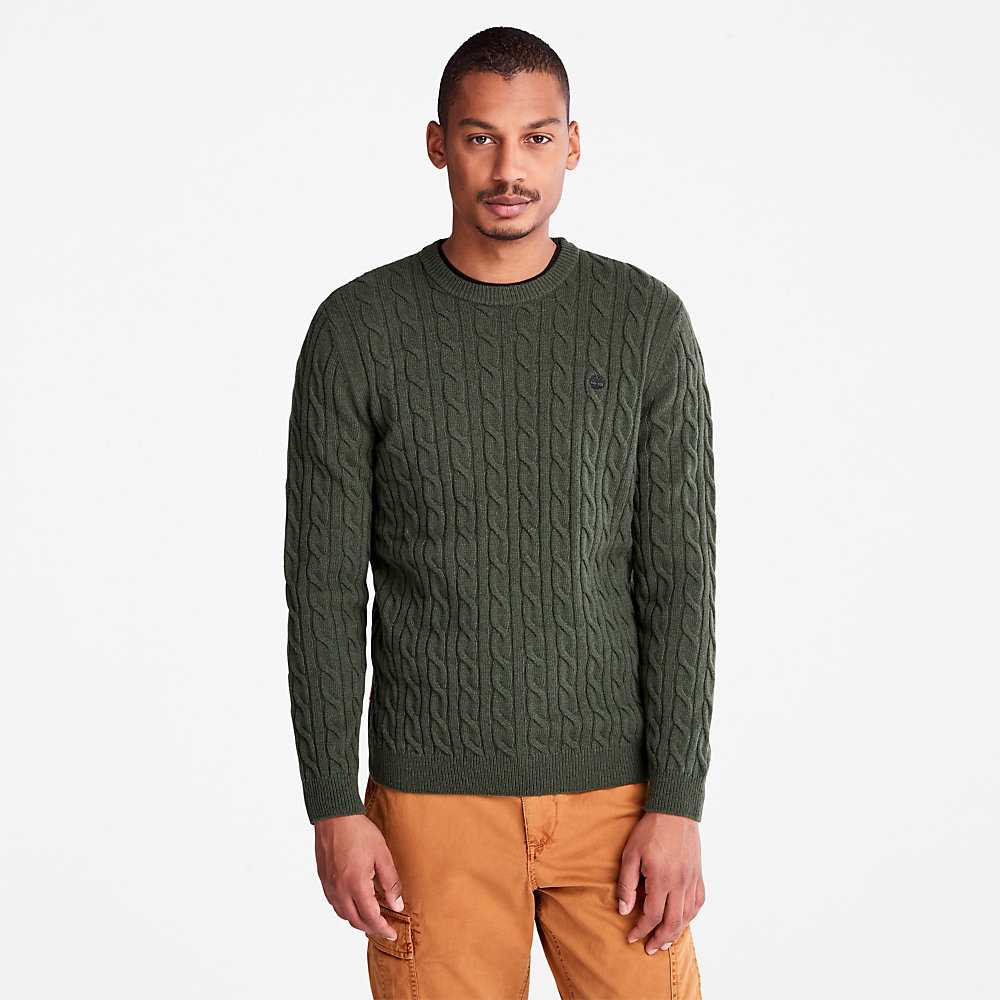 Dark Green Men's Timberland Phillips Brook Sweatshirt | Israel-3602987