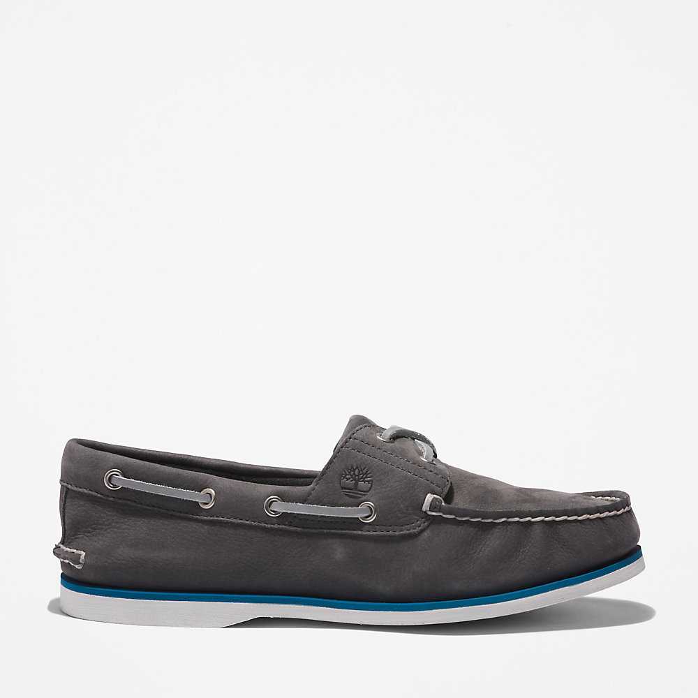 Dark Grey Men's Timberland 2-Eye Classic Boat Shoes | Israel-5216904