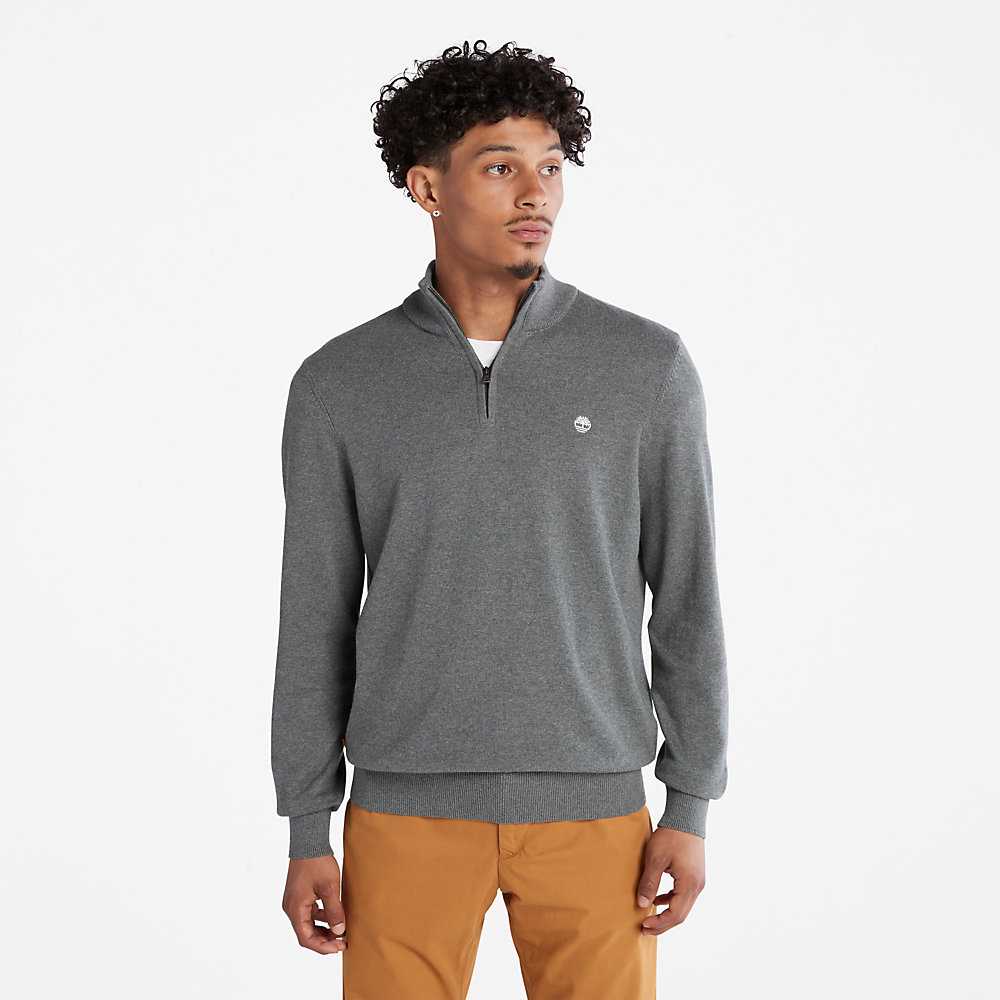 Dark Grey Men's Timberland Williams River Sweaters | Israel-3916428