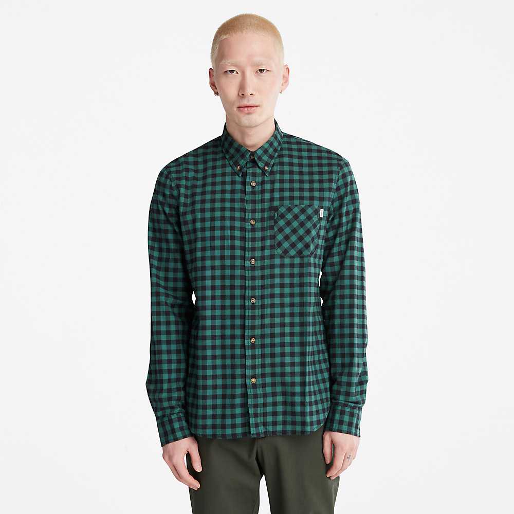 Green Men's Timberland Back River Check Check Shirt | Israel-2837465