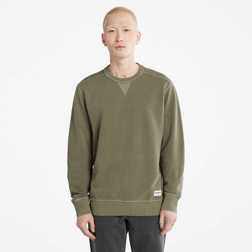 Green Men's Timberland Crewneck Sweatshirt | Israel-4598312