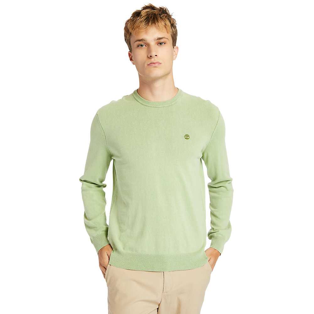 Green Men's Timberland Garment-Dyed Sweatshirt | Israel-5216809