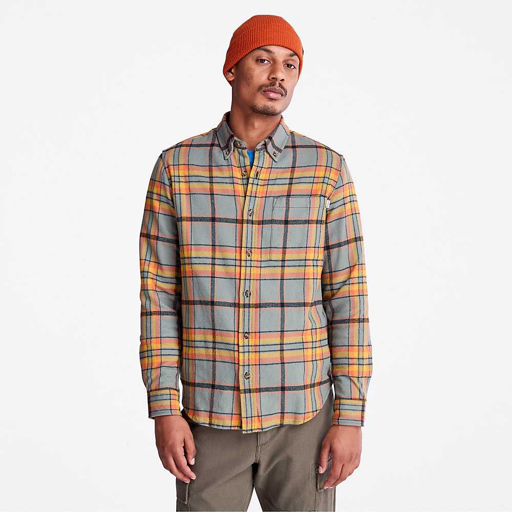 Green Men's Timberland Heavy Flannel Check Shirt | Israel-1427836