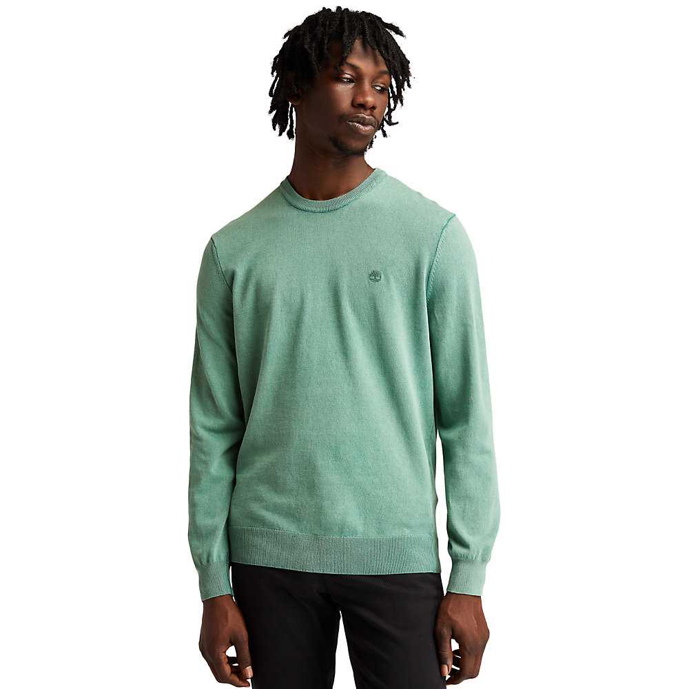 Green Men's Timberland Lightweight Washed Sweatshirt | Israel-5372641