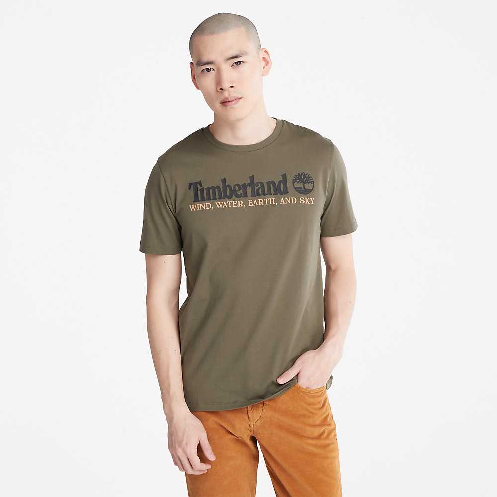 Green Men's Timberland Wind Water Earth And Sky T Shirts | Israel-4035617