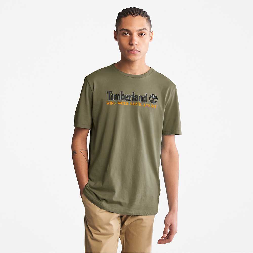 Green Men's Timberland Wind Water Earth And Sky T Shirts | Israel-8350629