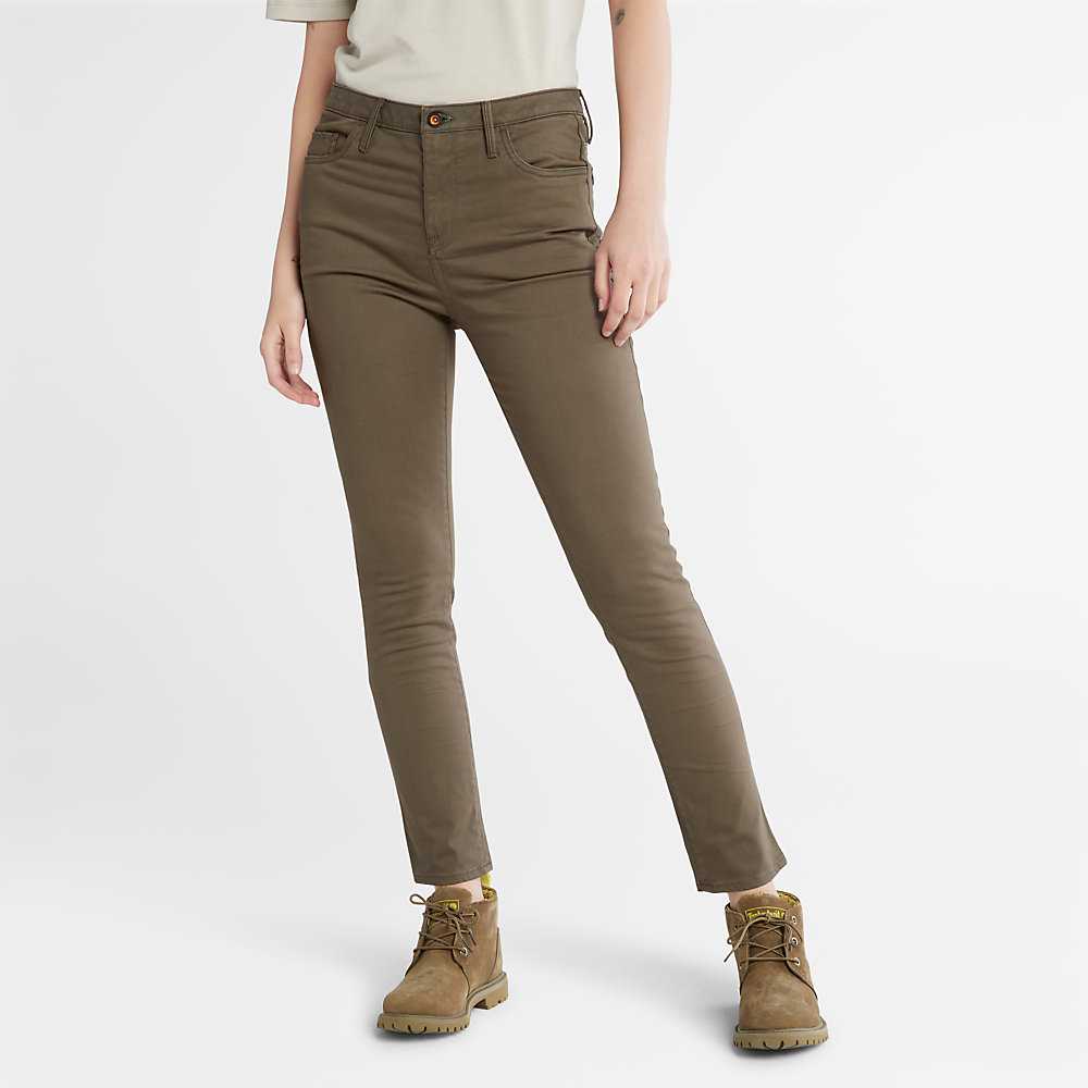 Green Women's Timberland Stretch Chinos | Israel-4091382