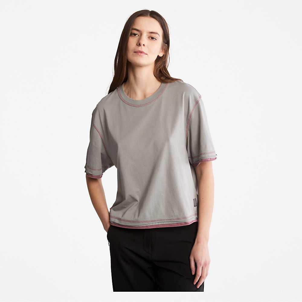 Grey Women's Timberland Anti-Odour Supima® T Shirts | Israel-2086957