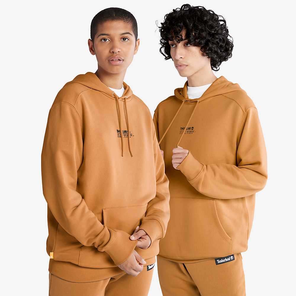 Light Brown Men's Timberland All Gender Luxe Comfort Essentials Refibra™ Hoodie | Israel-0271948