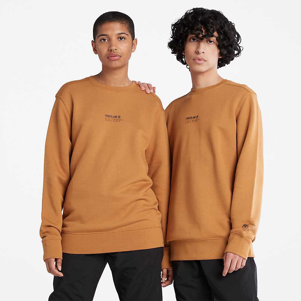 Light Brown Men's Timberland Luxe Comfort Essentials Raglan Refibra™ Sweatshirt | Israel-5846709