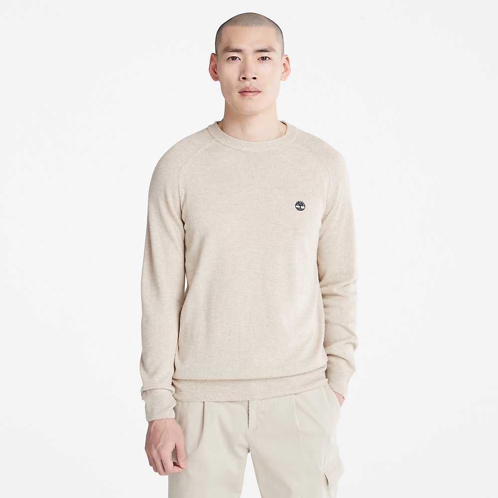 Light Grey Men's Timberland Crewneck Sweatshirt | Israel-7038146