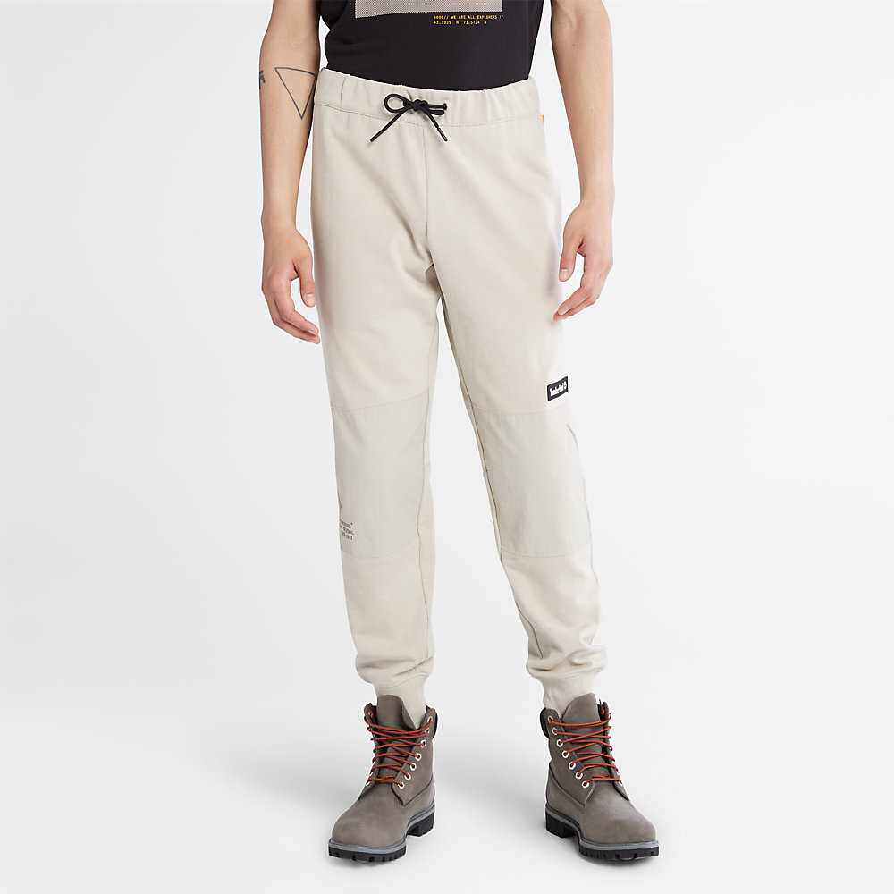 Light Grey Men's Timberland Tonal Knee Track Pants | Israel-4073158