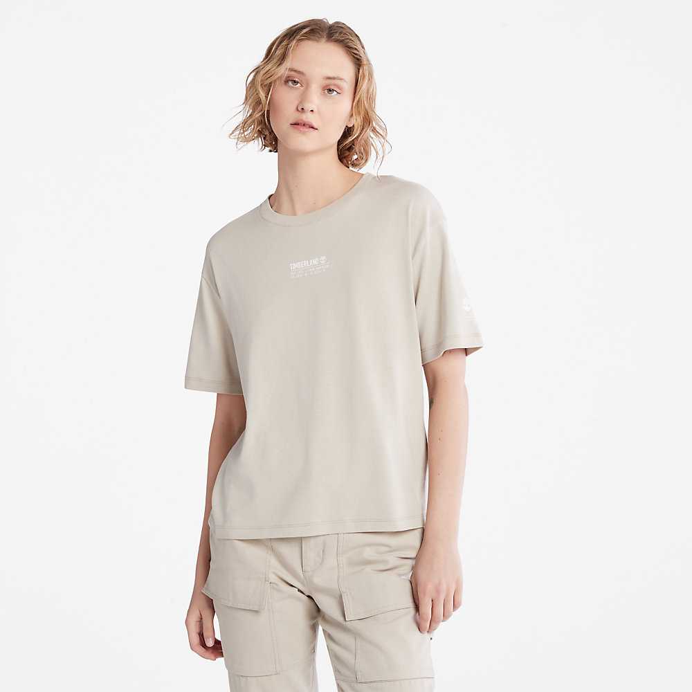 Light Grey Women's Timberland Tencel™ x Refibra™ T Shirts | Israel-5984376