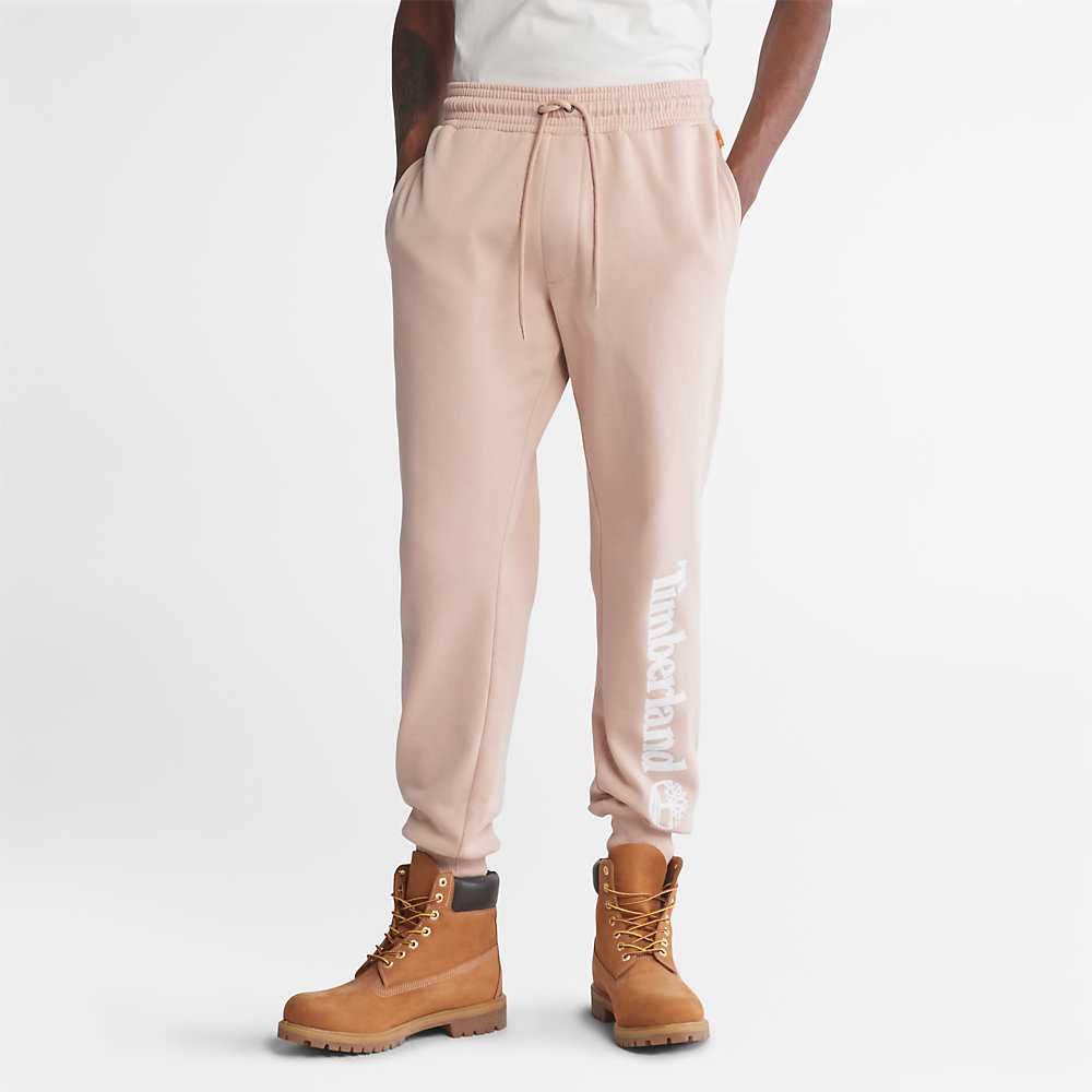 Light Pink Men's Timberland Core Logo Sweatpants | Israel-0165397