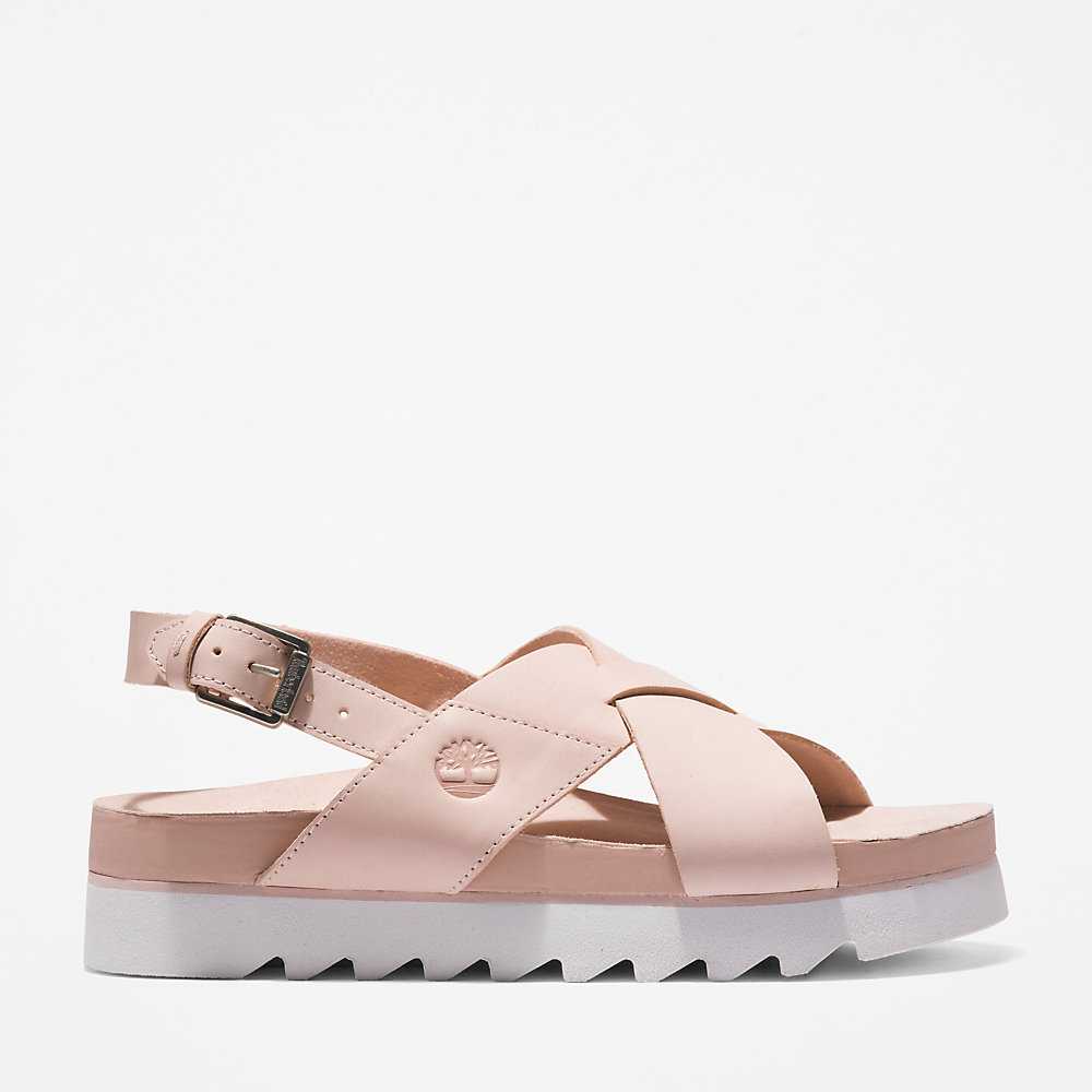 Light Pink Women's Timberland Santa Monica Sunrise Sandals | Israel-5413297