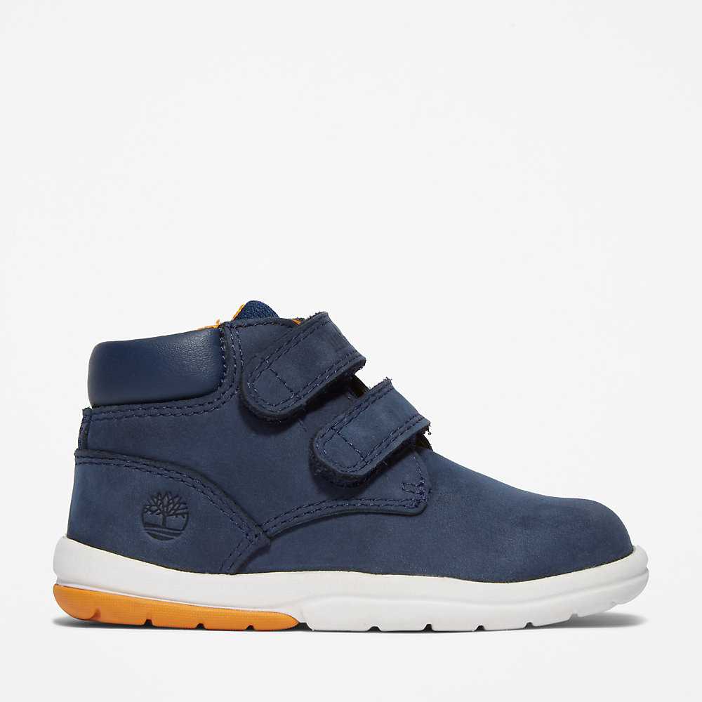 Navy Kids' Timberland Tracks Velcro Chukka Boots | Israel-4219560