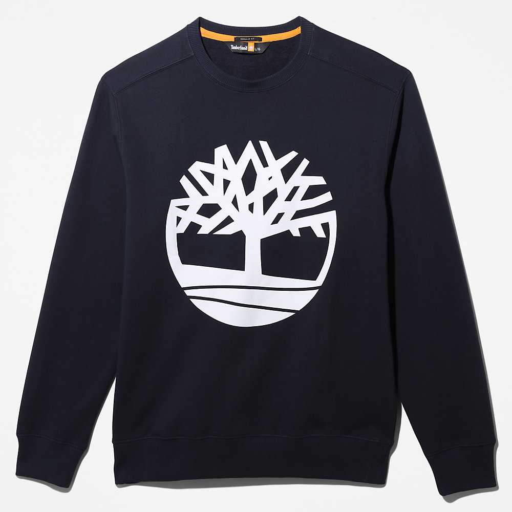 Navy Men's Timberland Core Tree Logo Sweatshirt | Israel-5683210